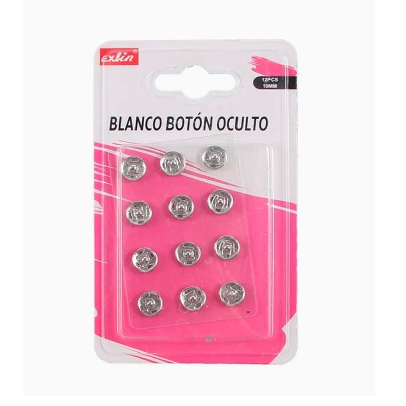 GENERICO - Botón Oculto Color Blanco 12 piezas