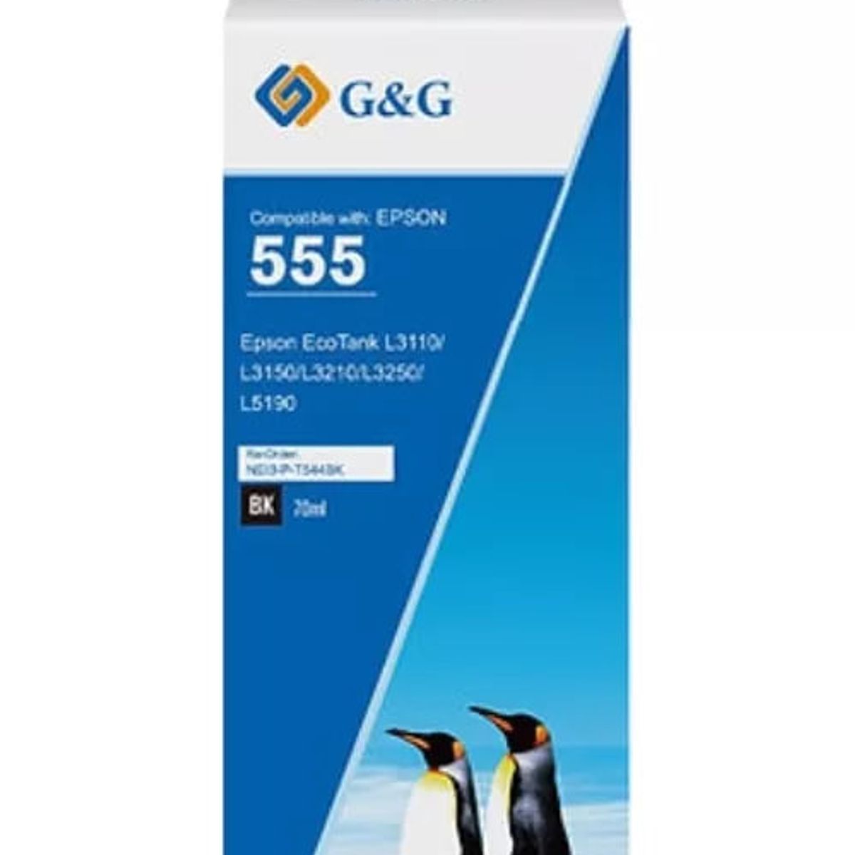 GENERICO - Tintas T555 Para Epson Color Negro 70 ml Premium L8160 G&G