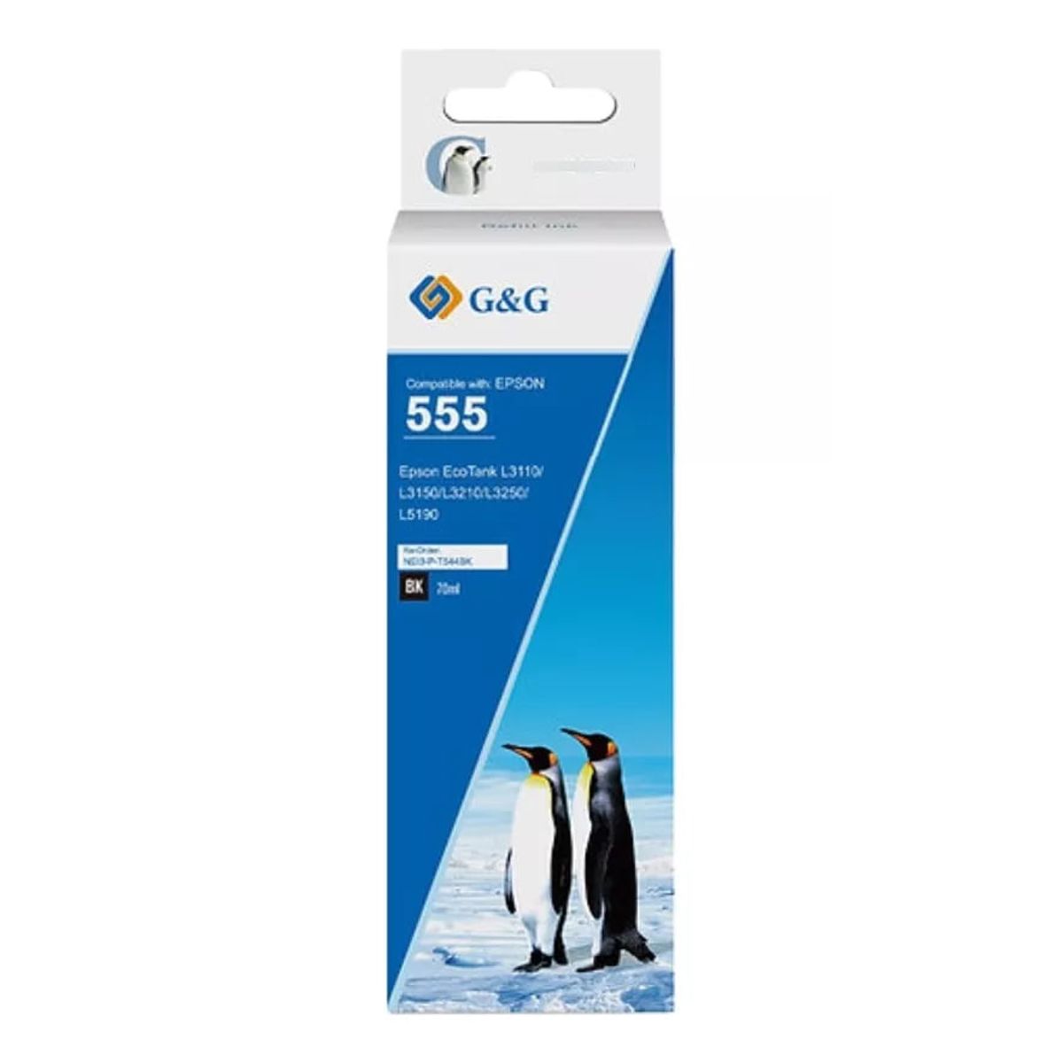 GENERICO - Tintas T555 Para Epson Color Negro 70 ml Premium L8160 G&G