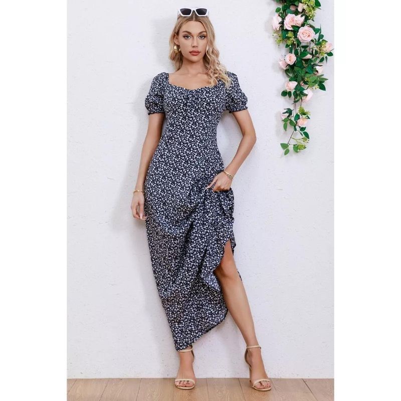 MPROPIA - Vestido Verano Largo Mujer Floral Maxi Vestido 238