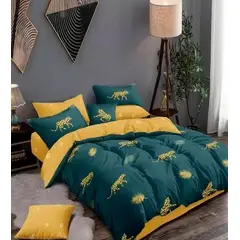 GENERICO - CUBRECAMA QUILT DE VERANO 1.5 PLAZAS CON DISEÑO LEOPARDOTF