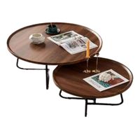 Juego Mesa De Centro Madera Natural