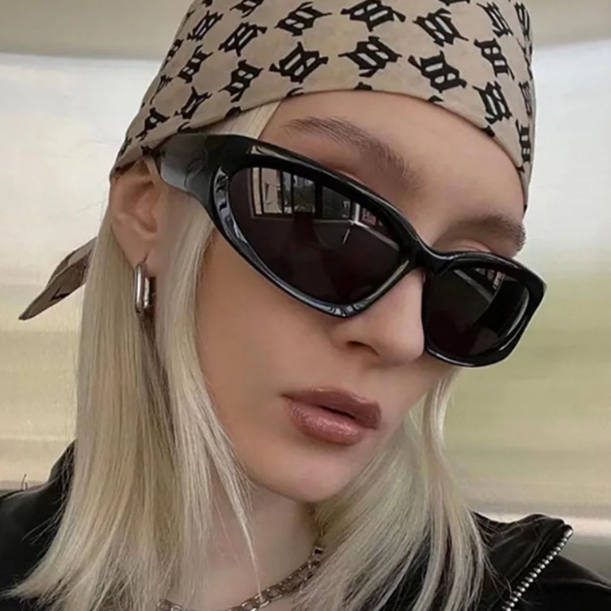 GENERICO - Gafas Lentes De Sol Gris Y2k Futurista UV400 Unisex