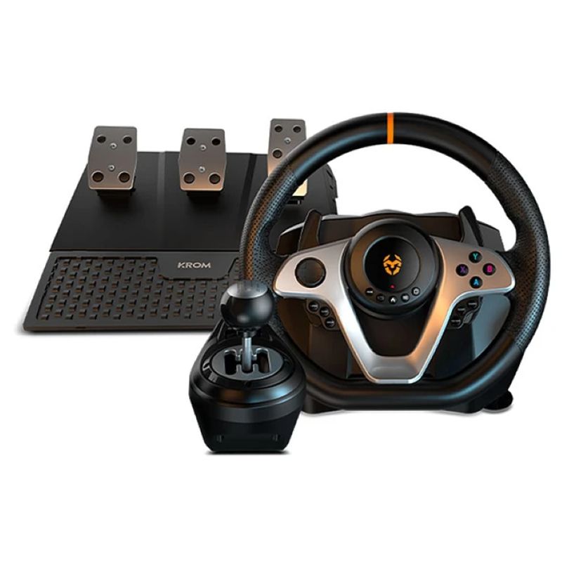 KROM - Volante de Carrera - Krom K-Wheel Pro Multi incluye pedales-palanca