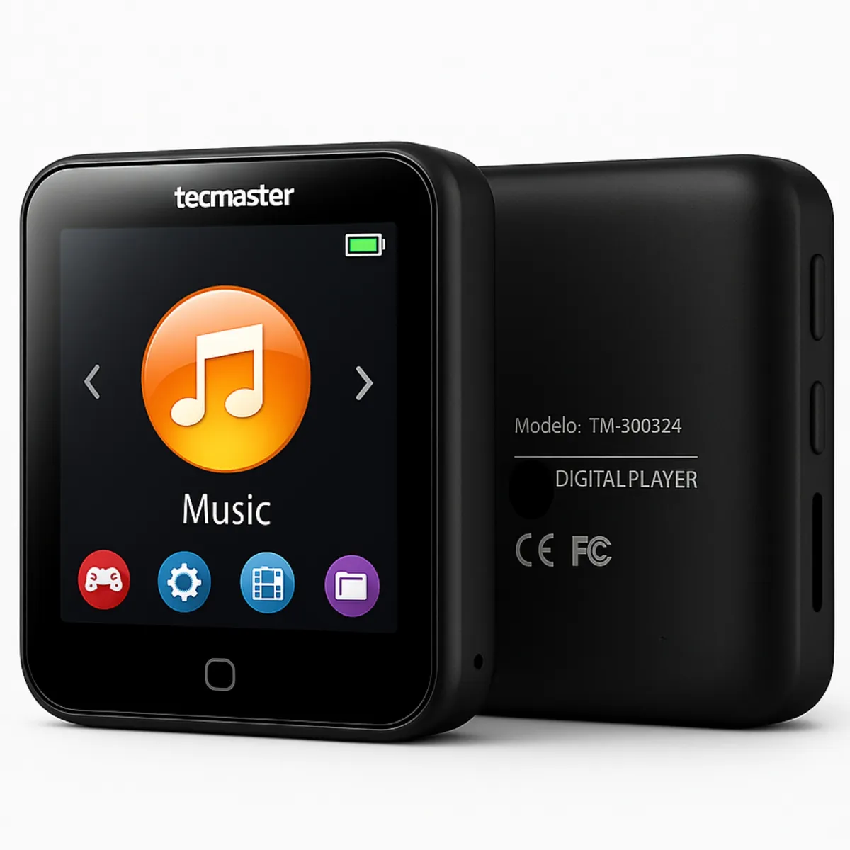 TECMASTER - Reproductor Mp3 Inalámbrico Touch Screen 16 GB Bluetooth 5.0