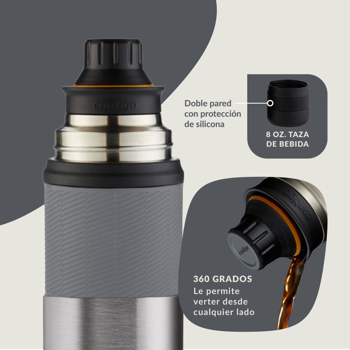 CONTIGO - Termo al vacío Thermalock Silver Contigo® 739 ml