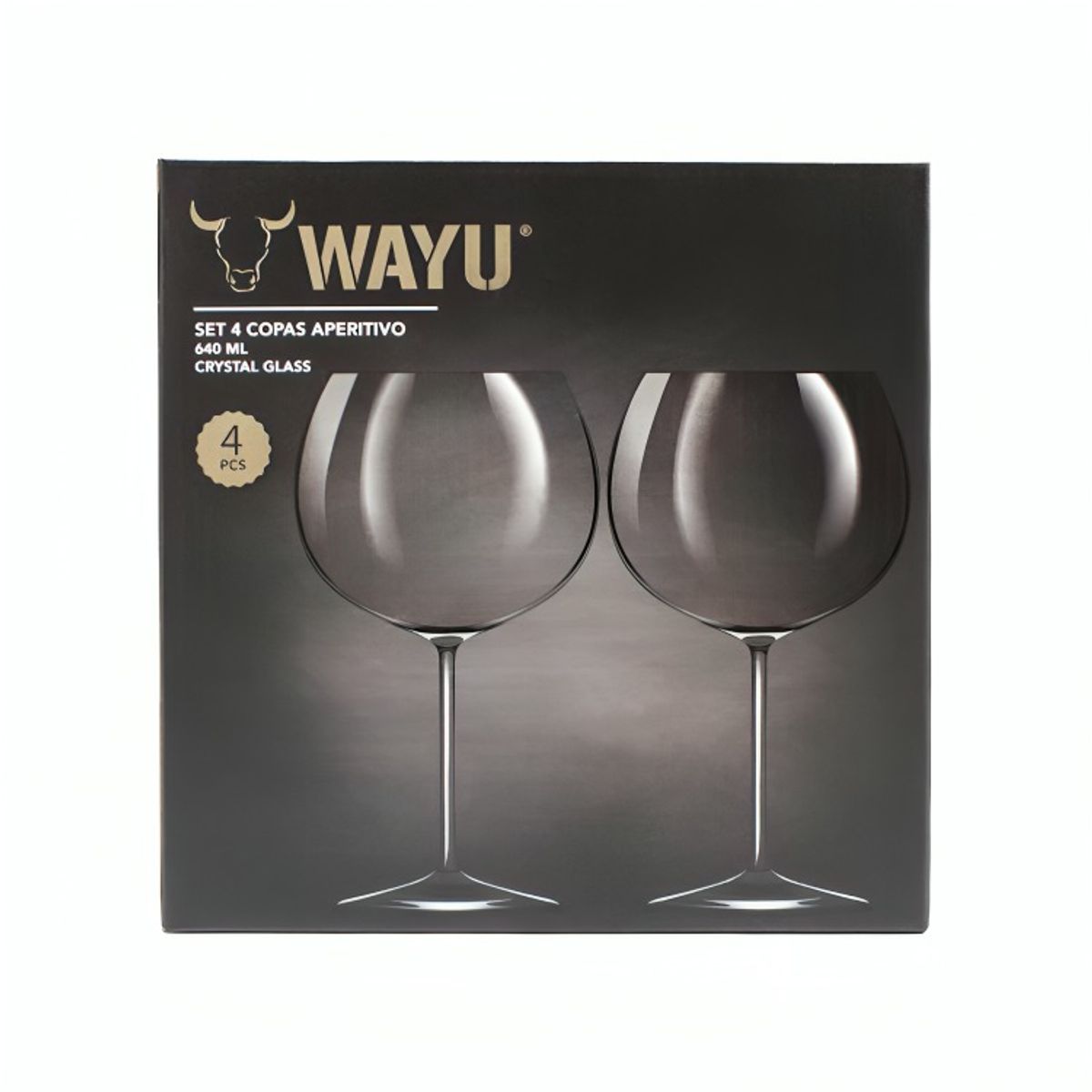 WAYU - SET 4 COPAS CRISTAL APERITIVO WAYU