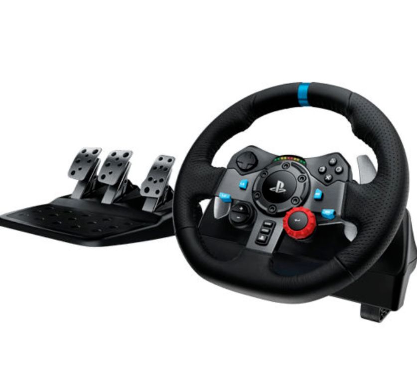 LOGITECH Volante de Carrera - G29 Driving Force + Pedales - PS5-PS4-PC