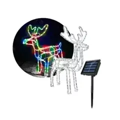 GENERICO - Reno Solar Fijo y Luz LED Multicolor 120cm