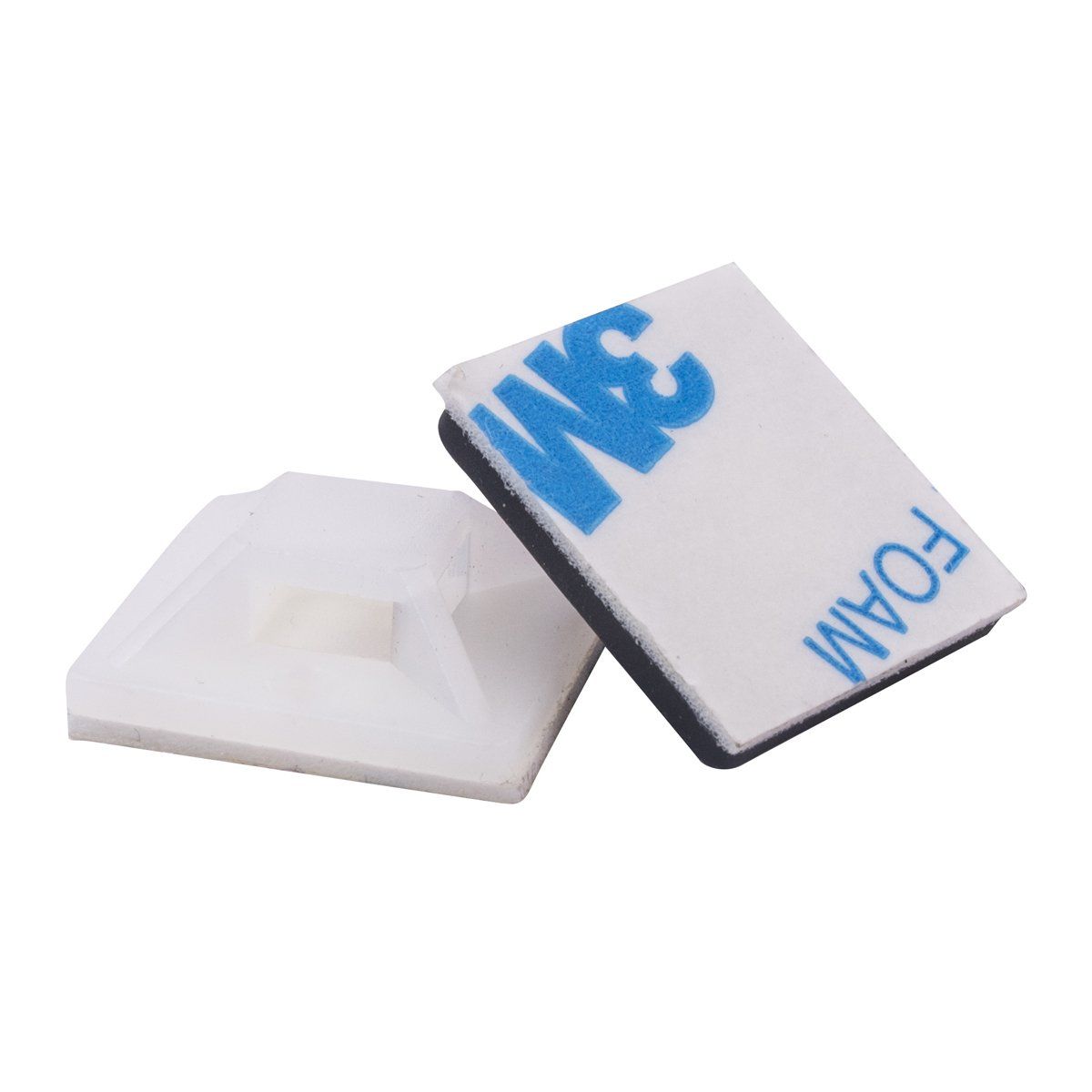 ATLANTICSWIRE - BASE PARA AMARRA PLASTICA 2X2 CMS BLANCA 50 UNIDADES