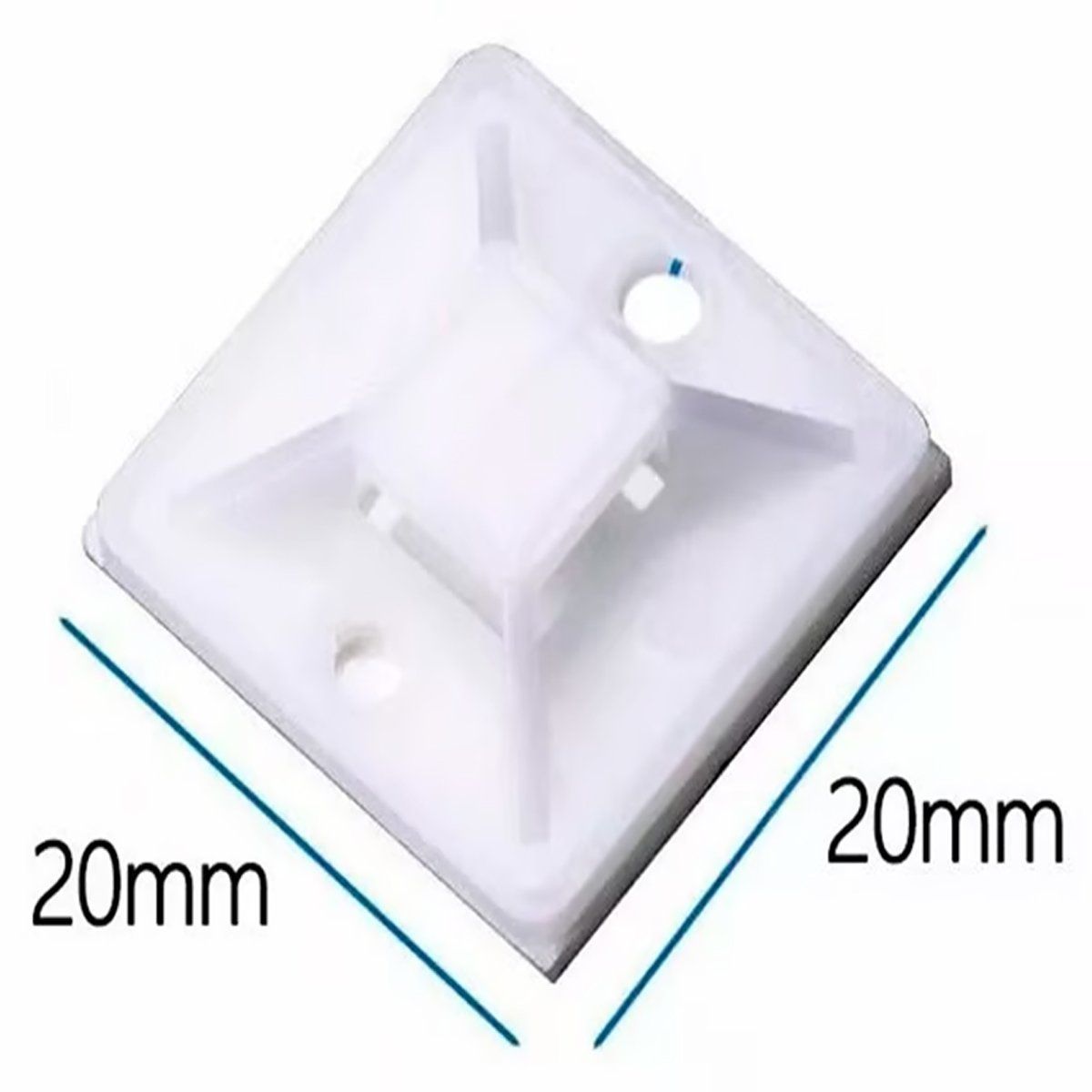 ATLANTICSWIRE - BASE PARA AMARRA PLASTICA 2X2 CMS BLANCA 50 UNIDADES