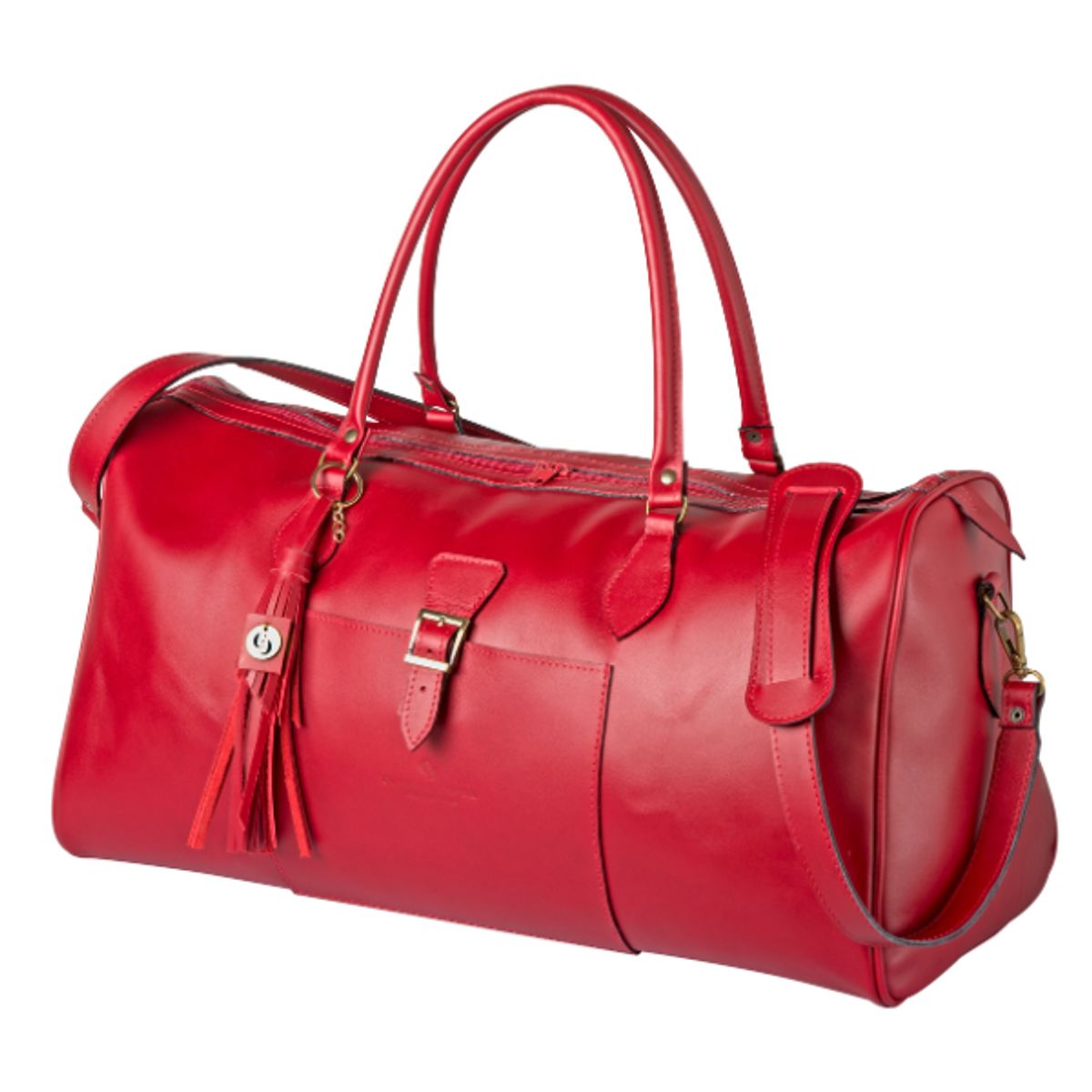 CLAUDIA CERDA - Travel Bag linea de bolsos de viaje m cuero natural color rojo