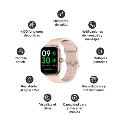 Imagen 2 del producto Reloj Smartwatch Music Rhythm X10 Pink 41mm