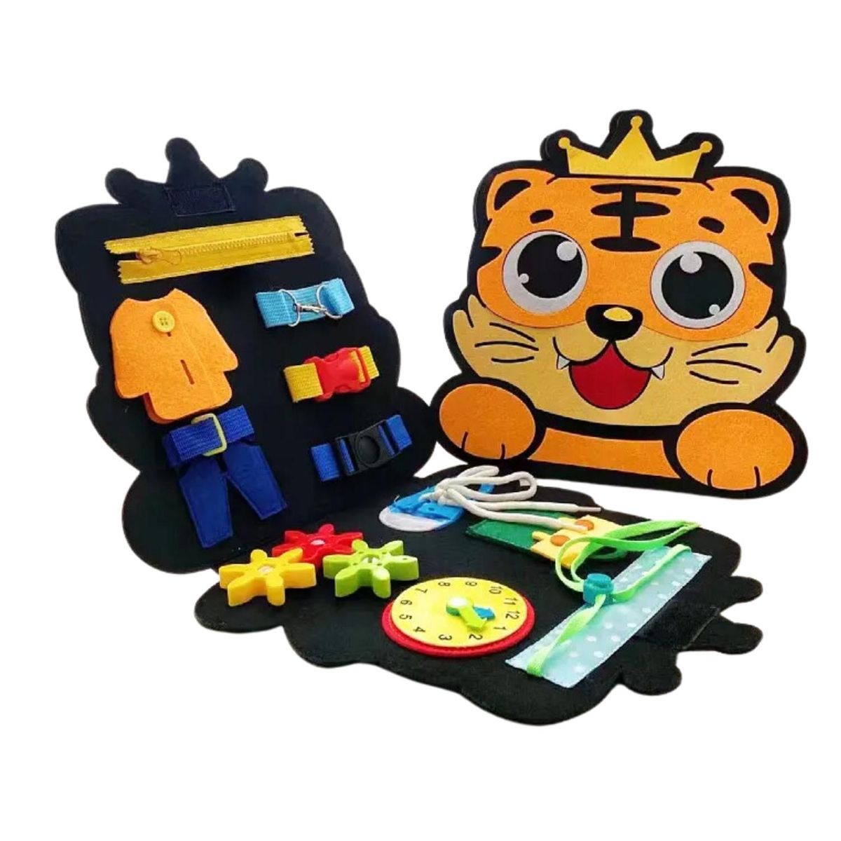 KIVARA - Tablero Sensorial Libro Bebe Desarrollo Sensorial Tigre