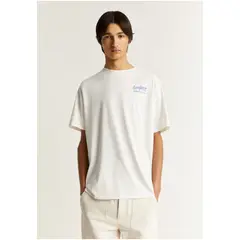 SCALPERS - Polera Print Contraste Offwhite