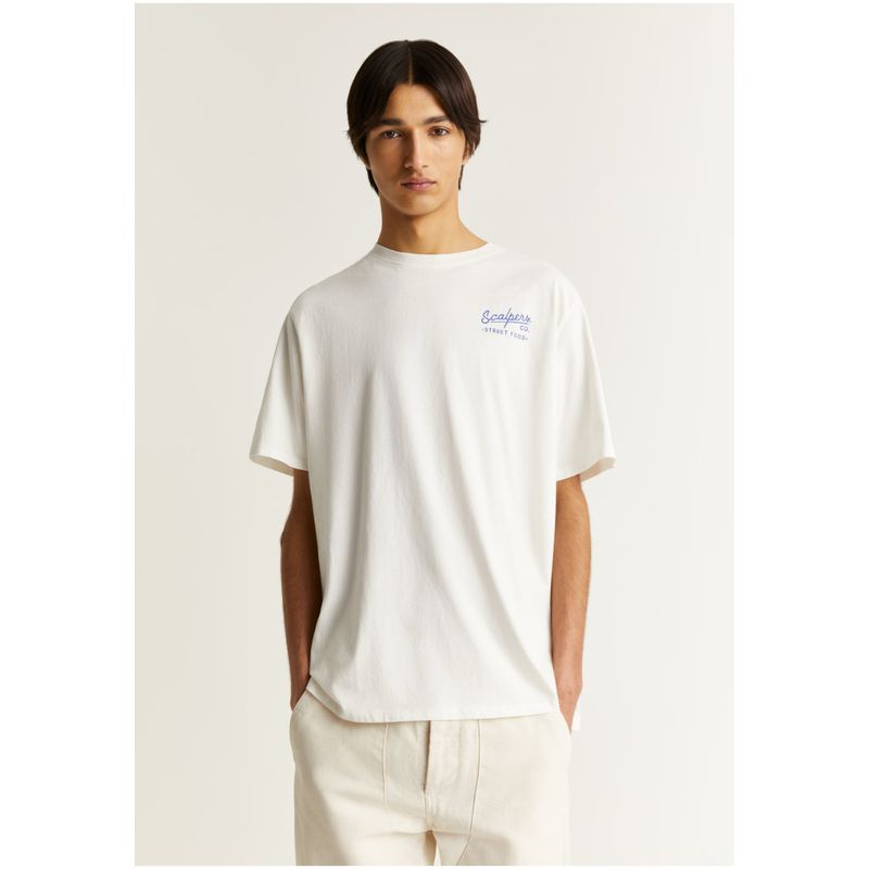 SCALPERS - Polera Print Contraste Offwhite