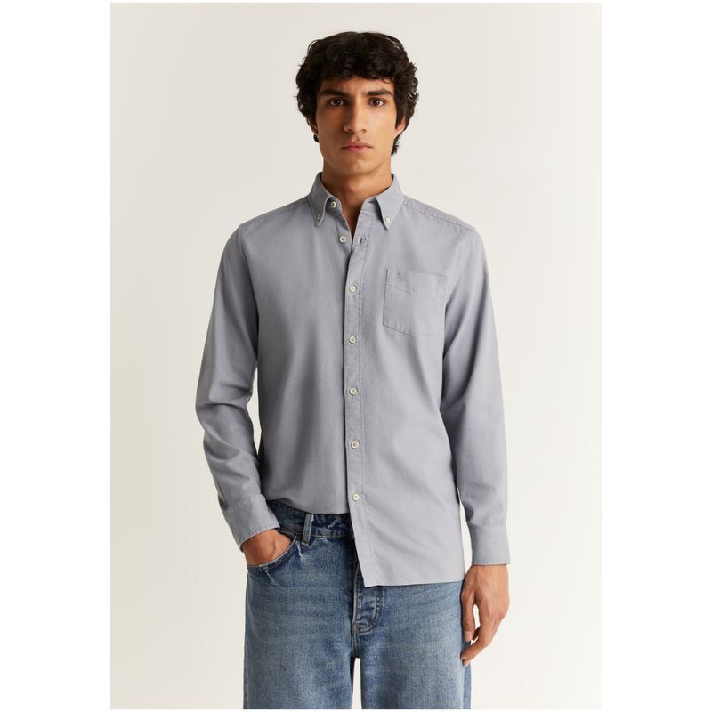 SCALPERS - Camisa Calavera Cuello Botones Greyishblue