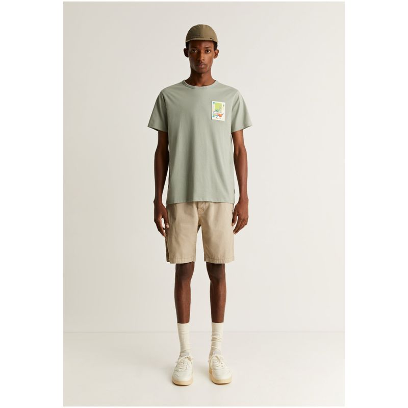 SCALPERS - Polera Etiqueta Pecho Lightkhaki