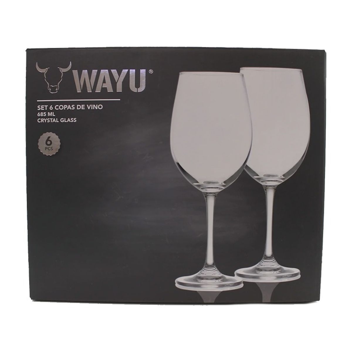WAYU - SET 6 COPAS CRISTAL VINO WAYU