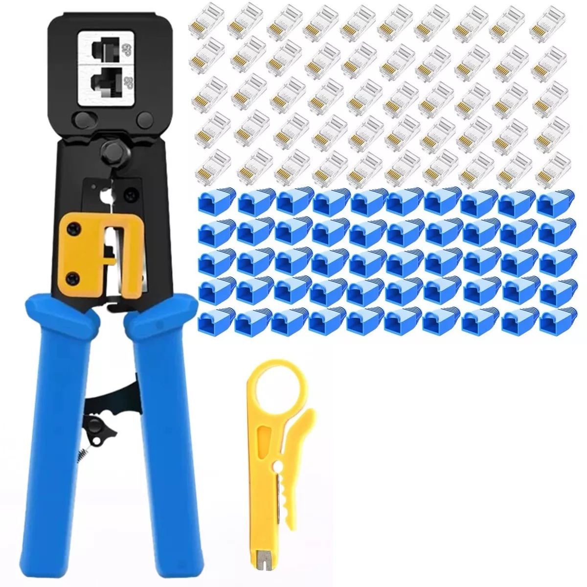 ATURE - 1 Crimpeadora Alicate Ez Rj45 Pass Through + Set de 101 Pcs