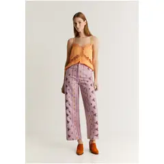 SCALPERS - Jeans Motivos Étnicos Bordados Mauve