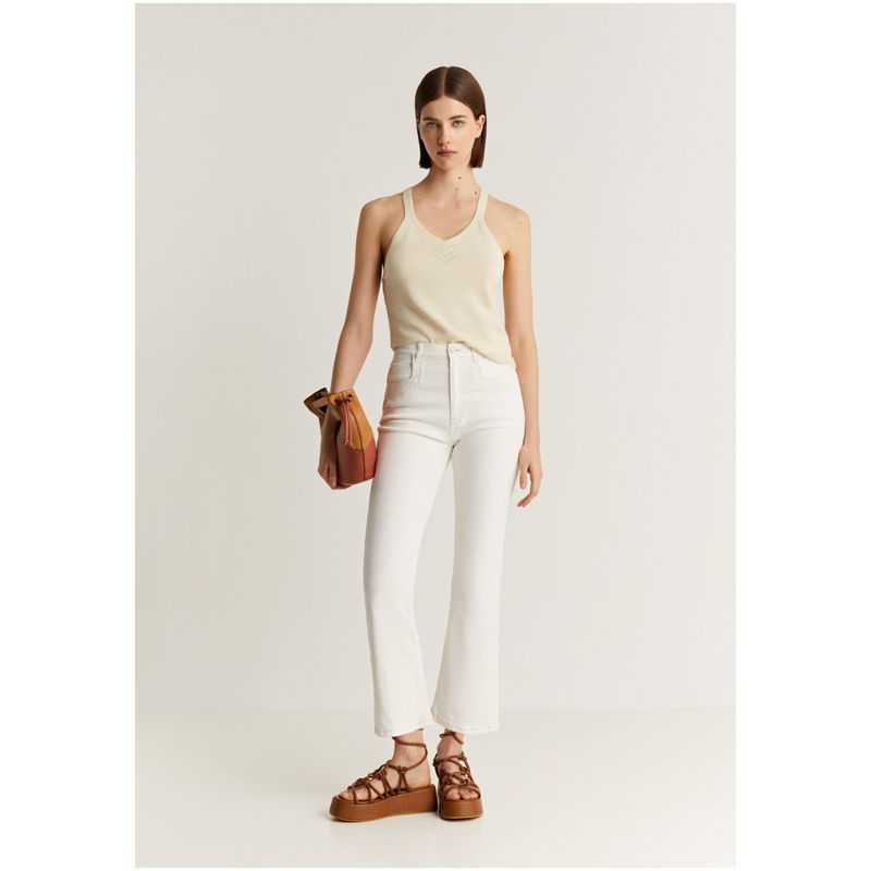 SCALPERS - Jeans Detalle Costura Trasera White