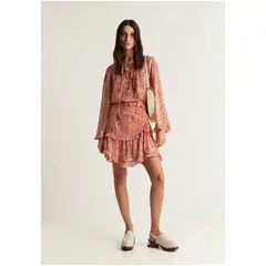 SCALPERS - Falda Mini Étnica Orange