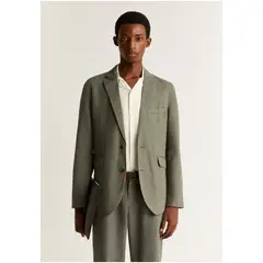 SCALPERS - Blazer Lino Ligera Khaki