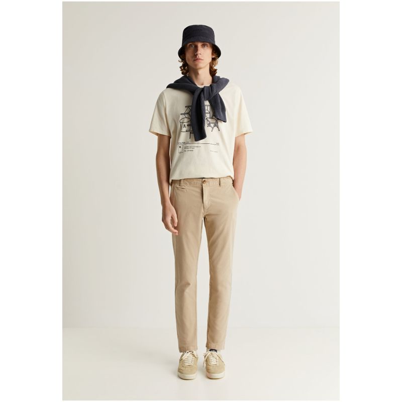SCALPERS - Pantalón Chino Casual Lightbeige