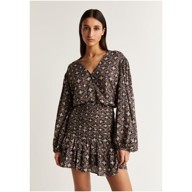 SCALPERS - Blusa Print Detalle Lurex Black