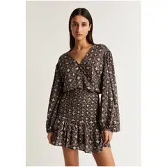 SCALPERS - Blusa Print Detalle Lurex Black
