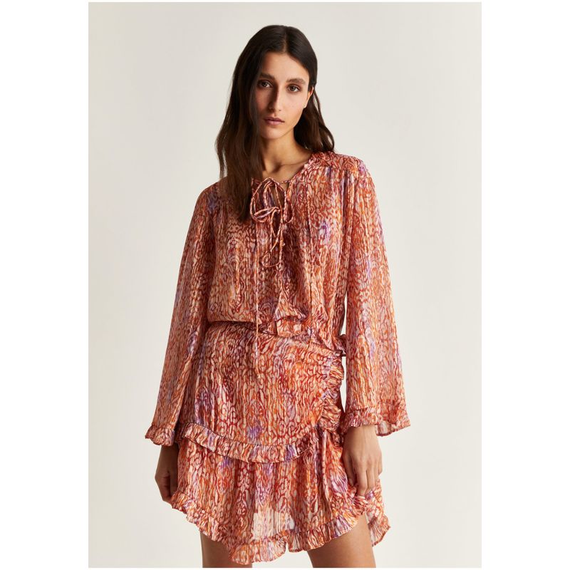 SCALPERS - Blusa Fluida Étnica Orange