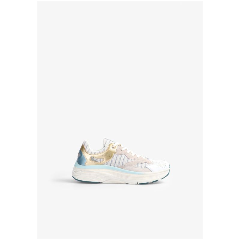 SCALPERS - Zapatillas Rayas Detalle Metalizado Offwhite