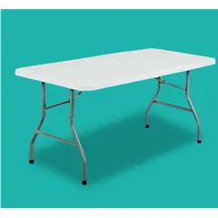 GENERICO - Mesa Plegable rectangular 180*70*74 Cm Blanca multifuncional GSOL