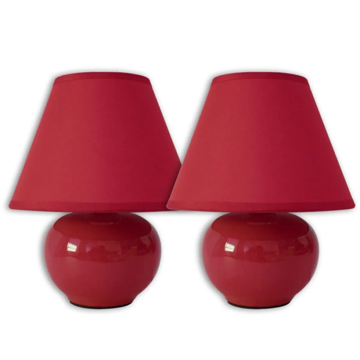 TEMPORA - Set de dos lámparas de cerámica burdeo