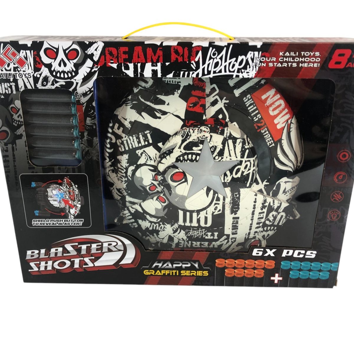 GENERICO - Juguete Pistola Escudo Blaster Shots Lanza Dardos Con Luz