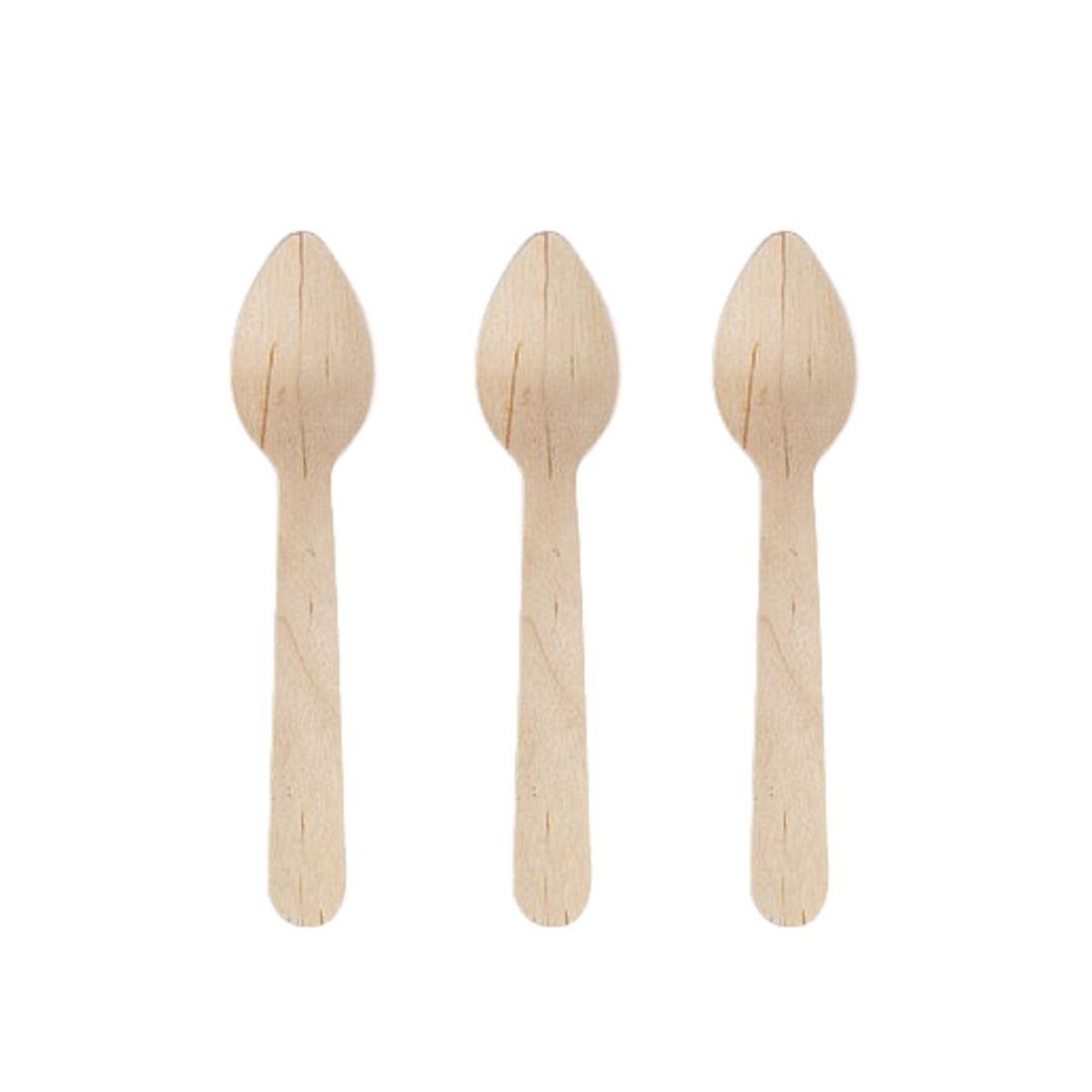 GENERICO - Cuchara De Madera Desechable De Té café 100 Unidades