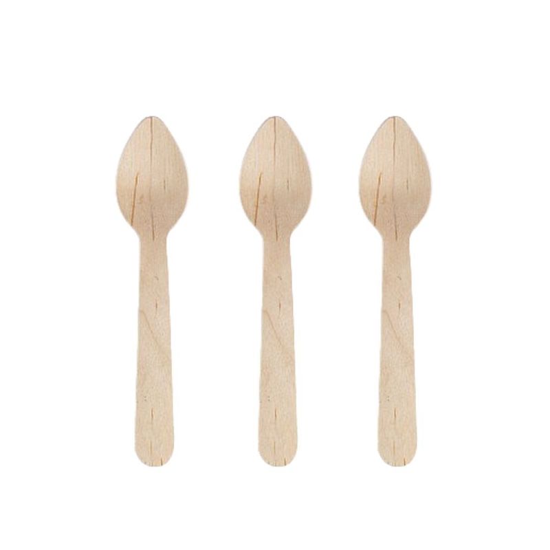 GENERICO - Cuchara De Madera Desechable De Té café 100 Unidades