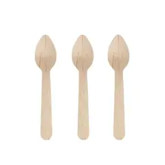 GENERICO - Cuchara De Madera Desechable De Té café 100 Unidades