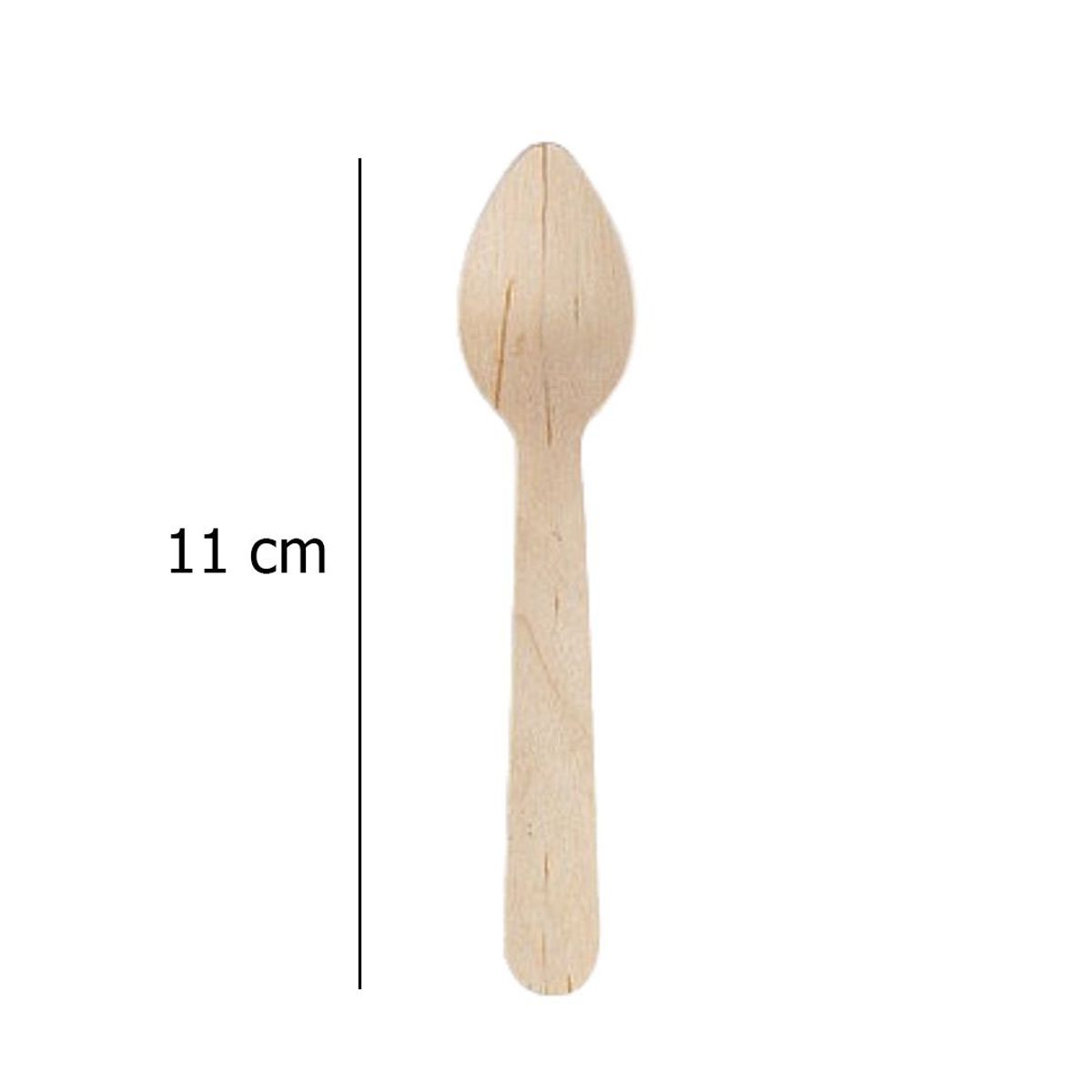 GENERICO - Cuchara De Madera Desechable De Té café 100 Unidades