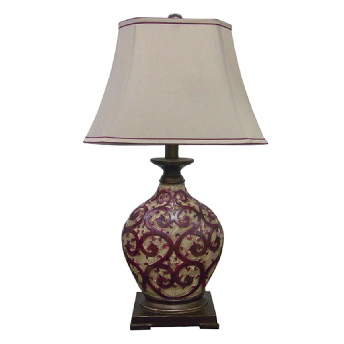 TEMPORA - Lámpara de sobremesa clásica beige rojo