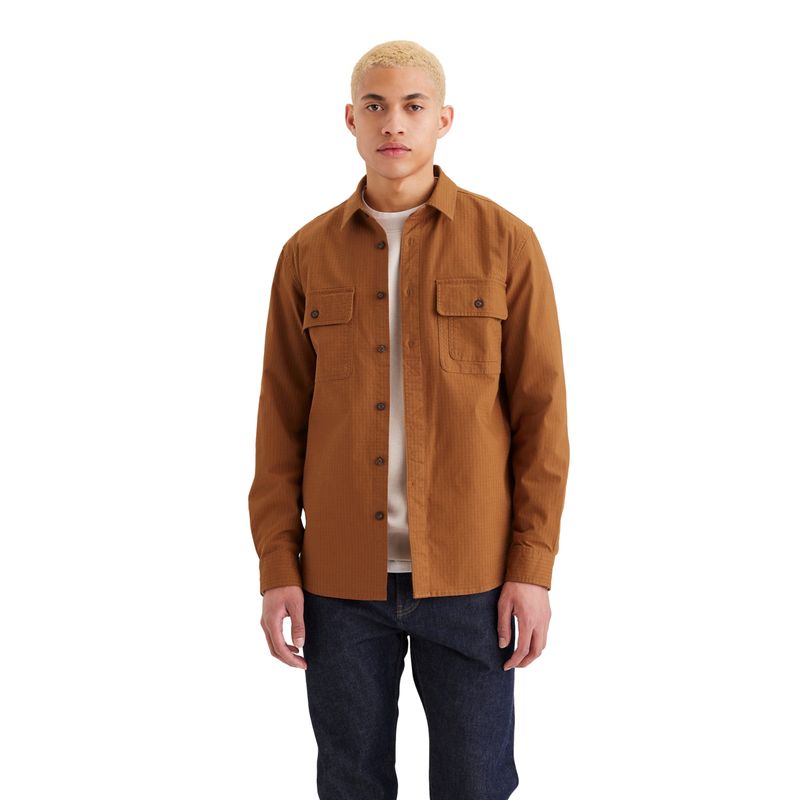 DOCKERS - Camisa Hombre Workwear Regular Fit Café Dockers
