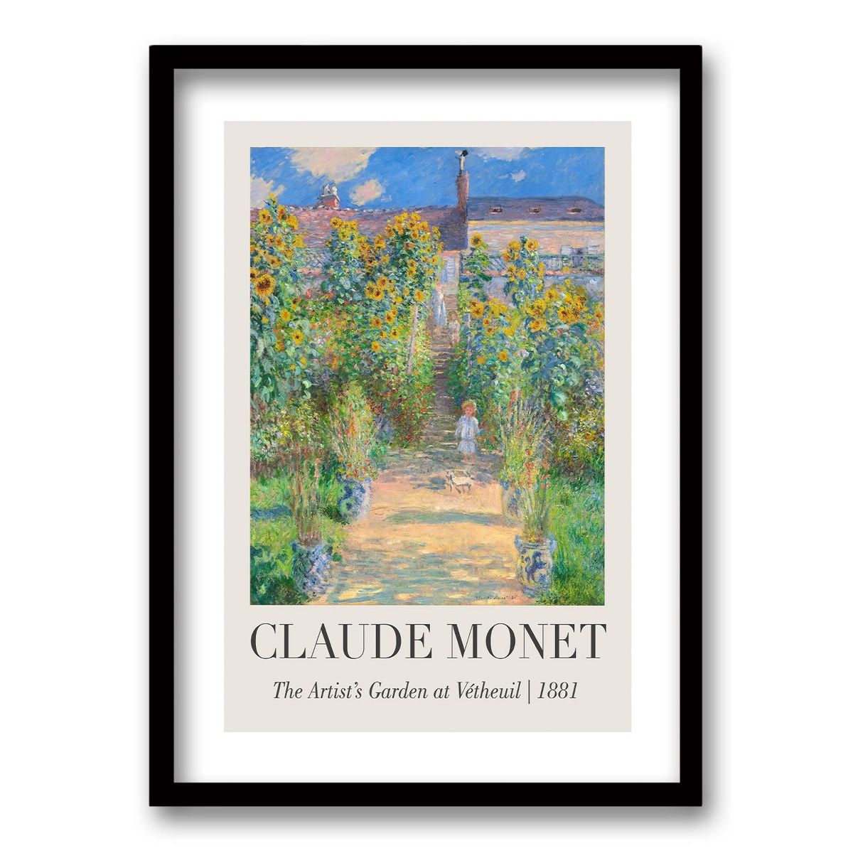RETELA - Cuadro Claude Monet - Negro - 40x30 cm