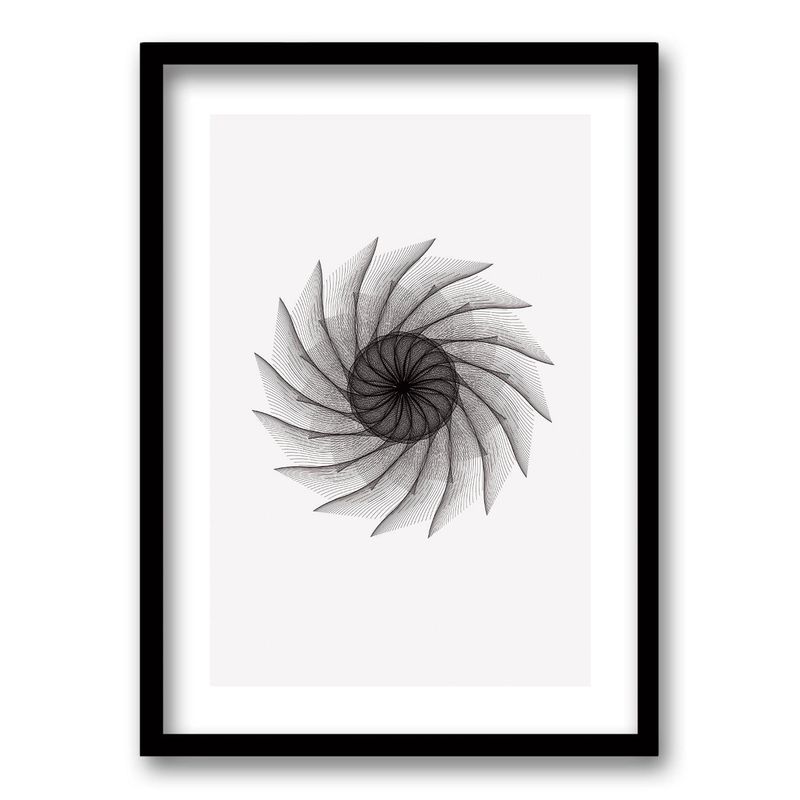 RETELA - Cuadro Vórtice Circular II - Negro