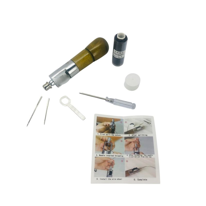 GENERICO - Pack Set Cosedora De Cuero A Mano Incluye Utensilios