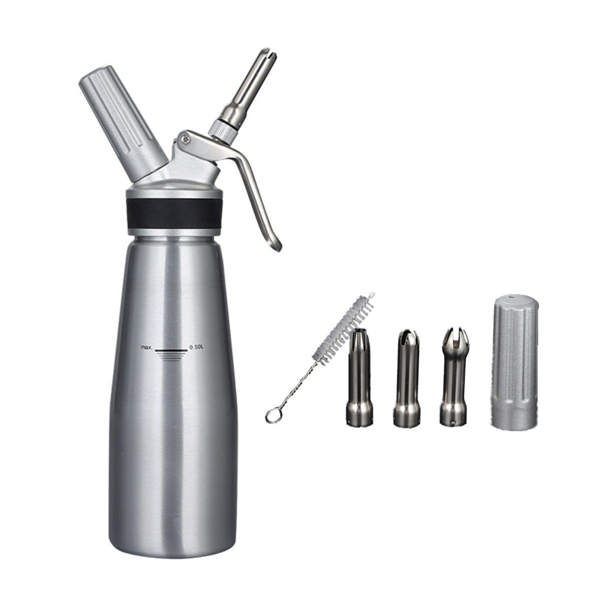 ATURE - Dispensador De Crema Batida Para Postre 500ml Acero Inoxidab