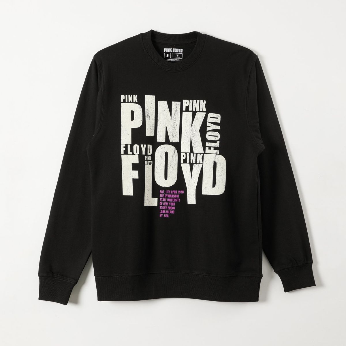 PINK FLOYD - Poleron Cerrado Mujer Logo Negro Pink Floyd