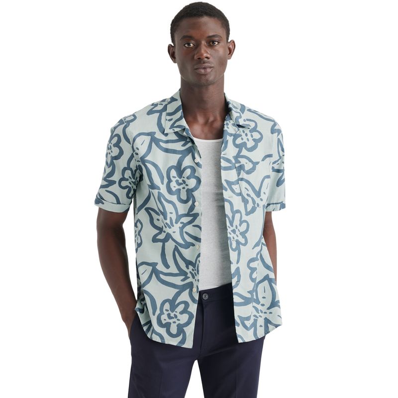 DOCKERS - Camisa Hombre Camp Regular Fit Celeste Dockers