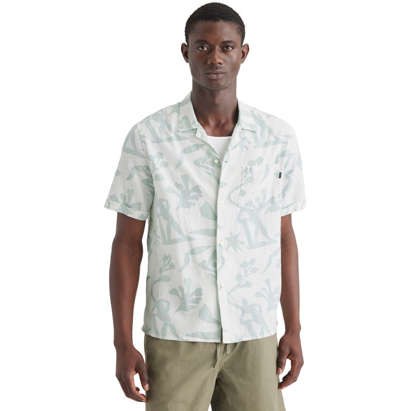 DOCKERS - Camisa Hombre Camp Collar Regular Fit Celeste Dockers