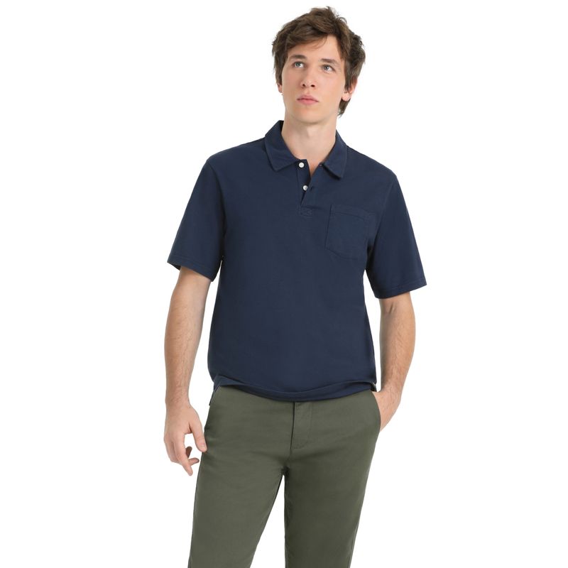 DOCKERS - Polera Hombre Polo Pocket Regular Fit Azul Dockers